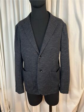 Men's Unlined Goodman Tweed Black Knit Blazer - Classic Two-Button